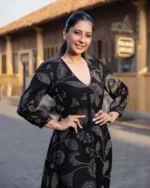 Ethnic Kurtha Dress - Black Printed