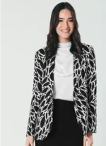 Printed Black And White Trendy Blazer