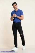 Ripped Slim Fit Black Jean