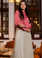 Pleated Printed Skirt